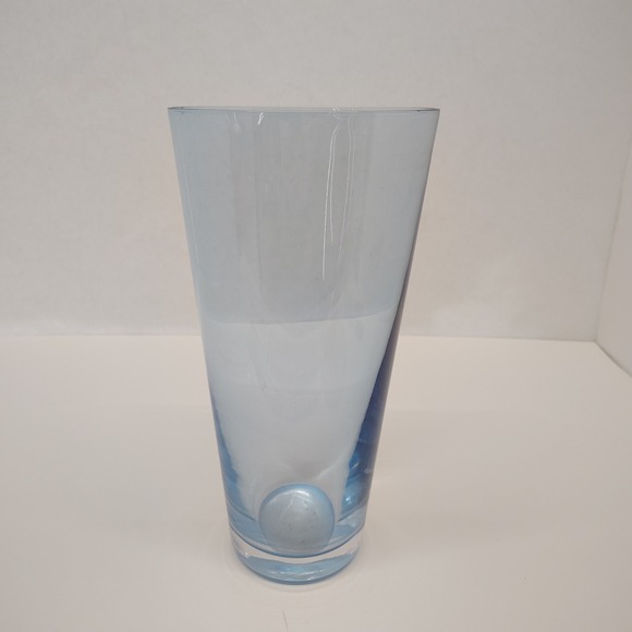 Blue Glass Vase 10" Tall Modernist‎ Decor Flower Vase Home Decor Centerpiece - Picture 1 of 12